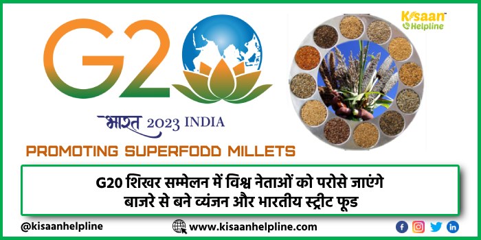 G20 शिखर सम्मेलन में विश्व नेताओं को परोसे जाएंगे बाजरे से बने व्यंजन और भारतीय स्ट्रीट फूड G20 शिखर सम्मेलन में विश्व नेताओं को परोसे जाएंगे बाजरे से बने व्यंजन और भारतीय स्ट्रीट फूड