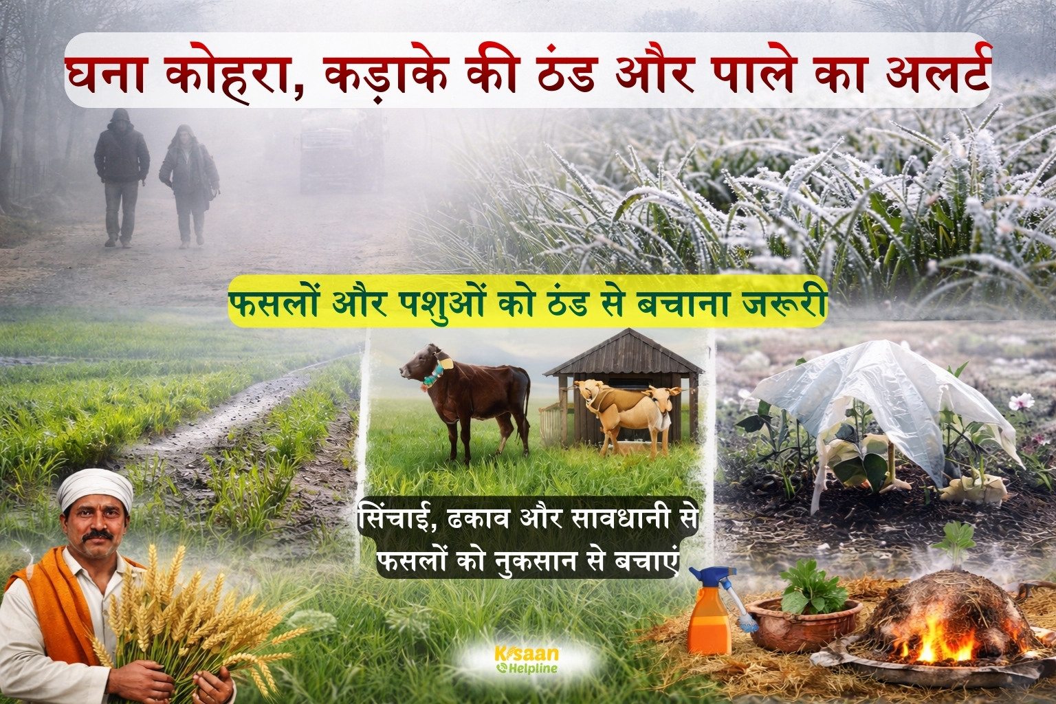 घना कोहरा, कड़ाके की ठंड और पाले का अलर्ट: किसानों के लिए जरूरी मौसम समाचार व कृषि सलाह