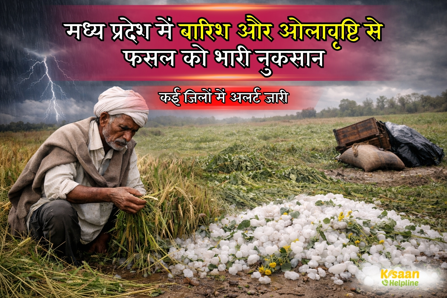 मध्य प्रदेश में मौसम की मार: बारिश और ओलावृष्टि से किसानों की फसल को भारी नुकसान, कई जिलों में अलर्ट जारी