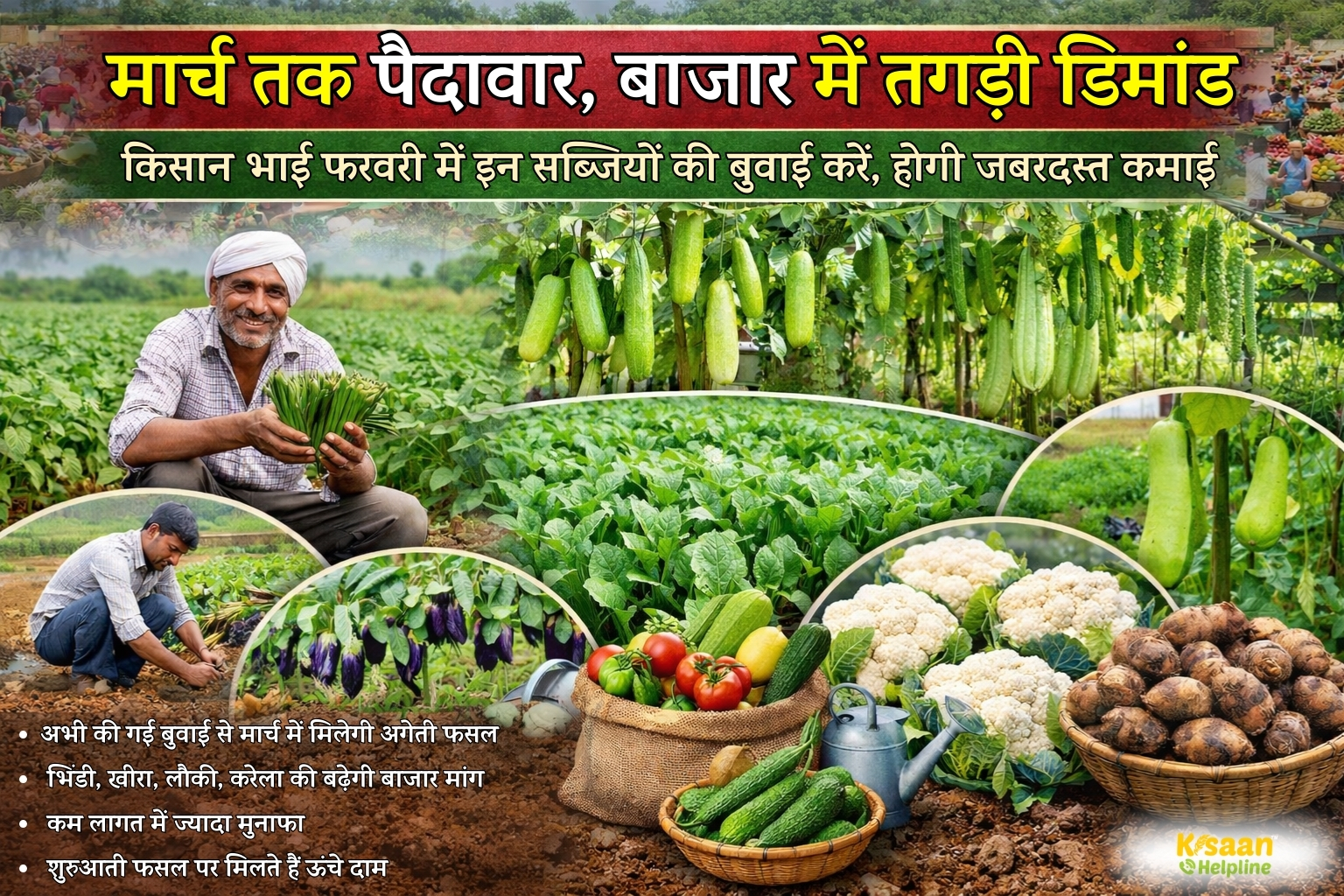 मार्च तक पैदावार, बाजार में तगड़ी डिमांड, किसान भाई फरवरी में इन सब्जियों की बुवाई करें, बढ़ेगी कमाई