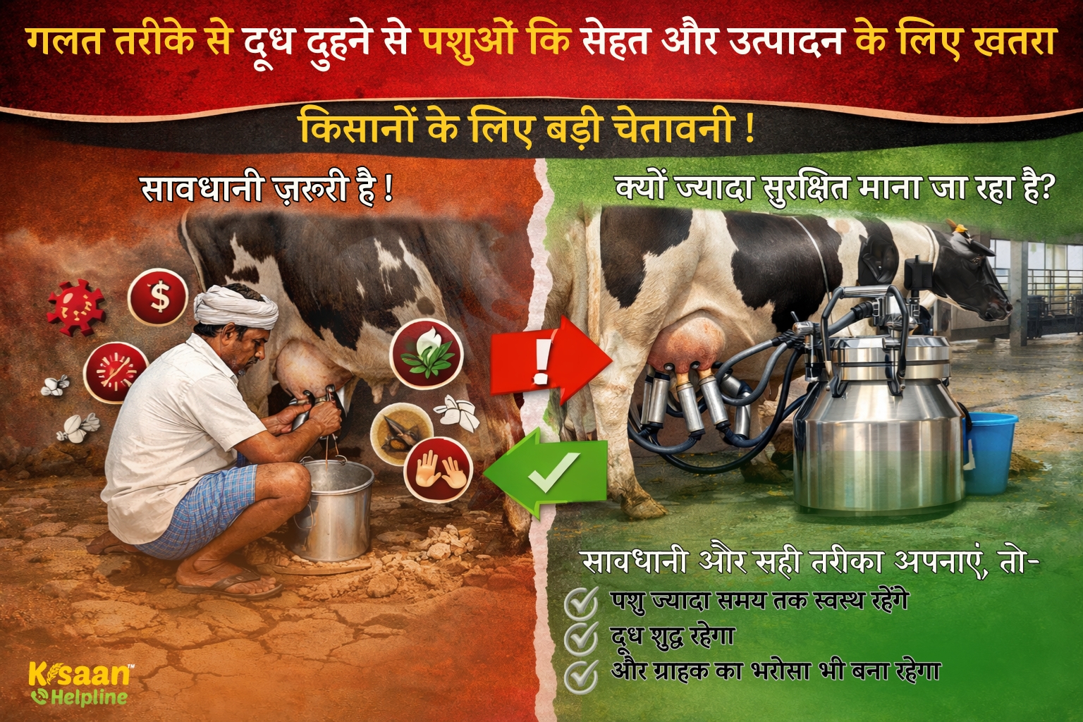 अब लापरवाही नहीं चलेगी! गलत तरीके से दूध दुहने से पशुओं कि सेहत और उत्पादन के लिए खतरा