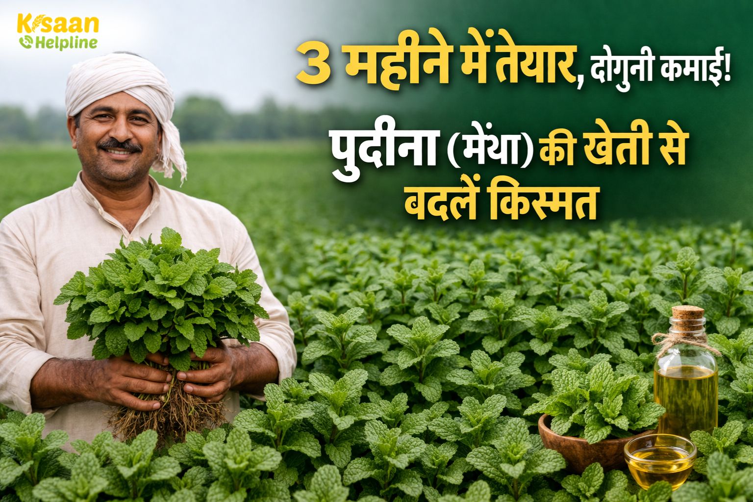 3 महीने में तैयार, दोगुनी कमाई: पुदीना (मेंथा) की खेती से बदल रही किसानों की किस्मत