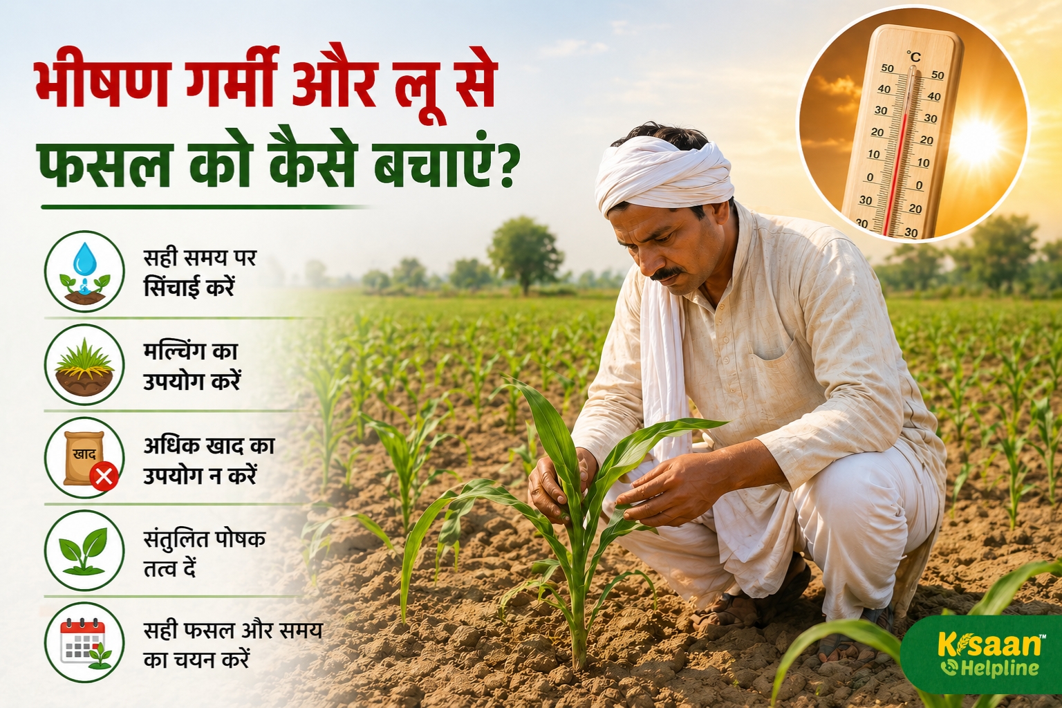 फसल को भीषण गर्मी और लू से कैसे बचाएं, किसानों के लिए जरूरी सलाह