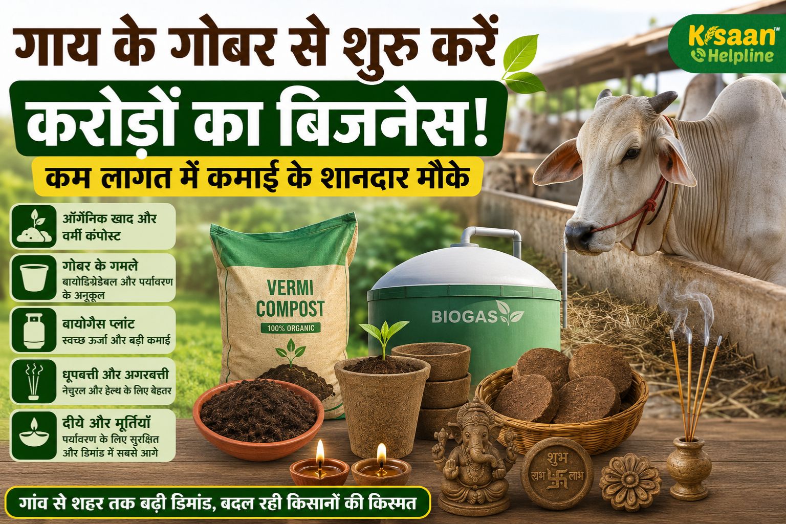 गाय के गोबर से शुरू करें लाखों-करोड़ों का बिजनेस! कम लागत में कमाई के शानदार मौके, जानिए कैसे बदल रही किसानों की किस्मत