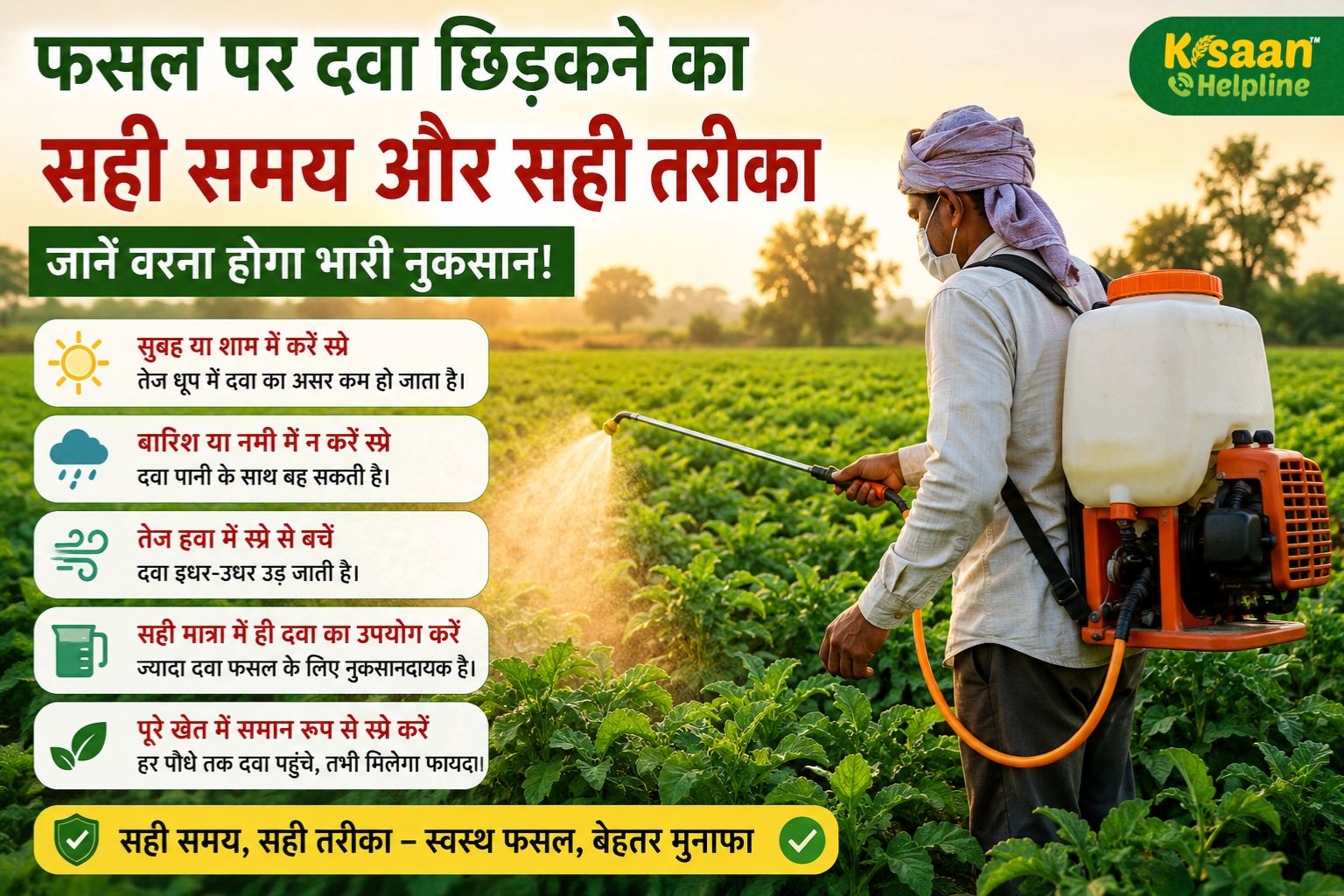 फसल पर दवा छिड़कने से पहले किसान जरूर जान लें ये बात, वरना बढ़ सकता है नुकसान