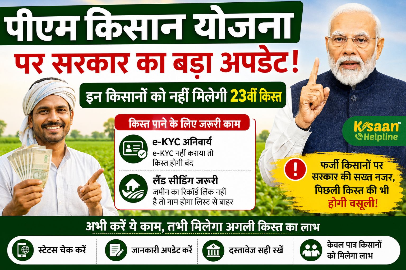 पीएम किसान की अगली किस्त पर बड़ा झटका! सरकार ने सख्त किए नियम, हजारों किसानों के नाम कटने का खतरा