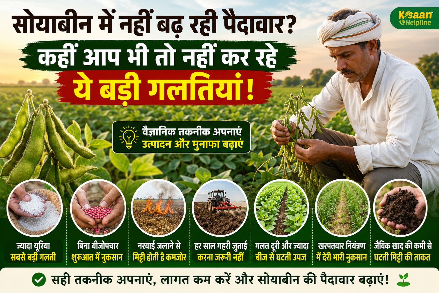 सालों से कर रहे सोयाबीन की खेती, फिर भी नहीं बढ़ रही पैदावार? कहीं आप भी तो नहीं कर रहे ये बड़ी गलतियां!