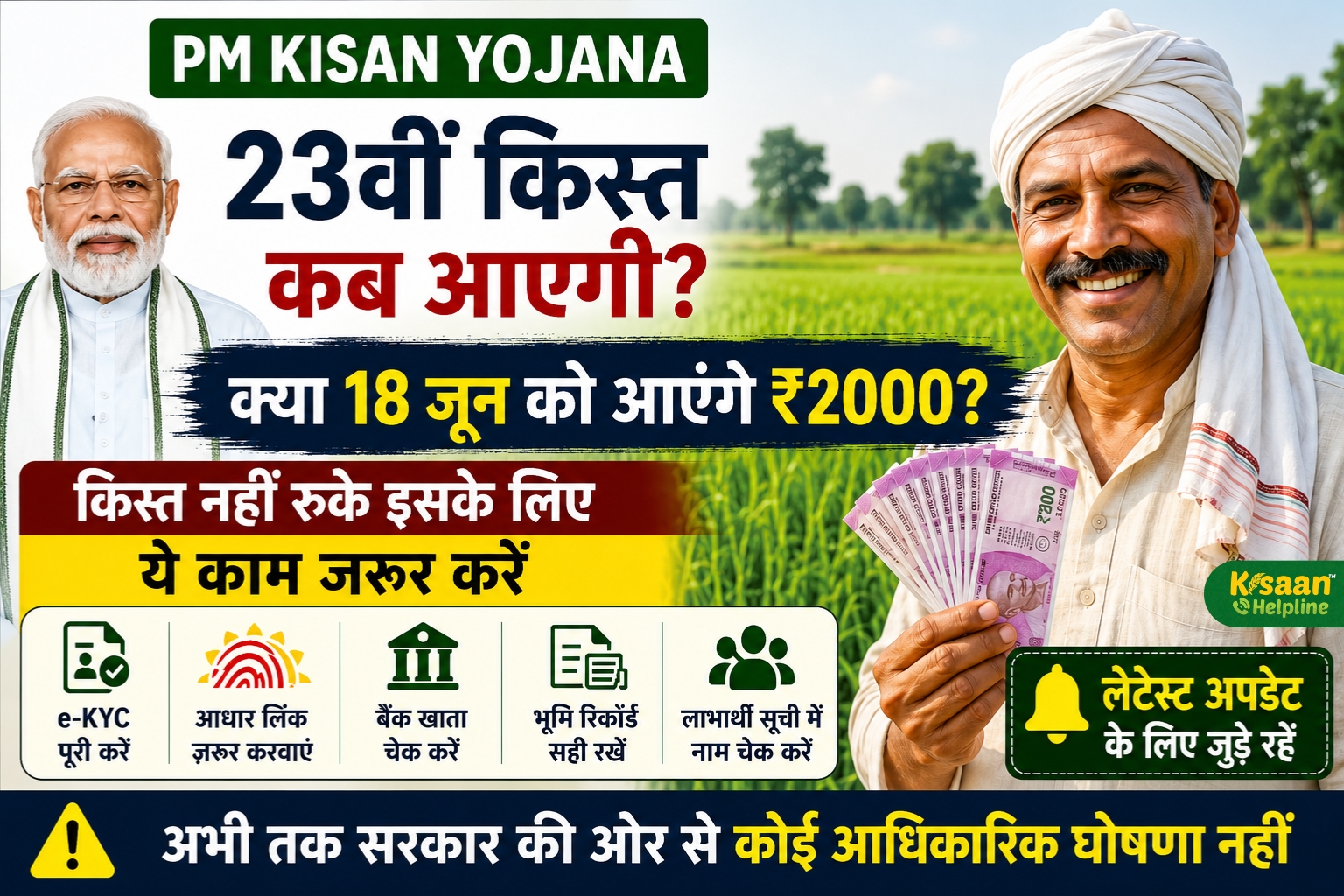 PM Kisan 23rd Installment: क्या 18 जून को आएंगे ₹2000? कहीं आपकी किस्त न अटक जाए, तुरंत कर लें ये जरूरी काम