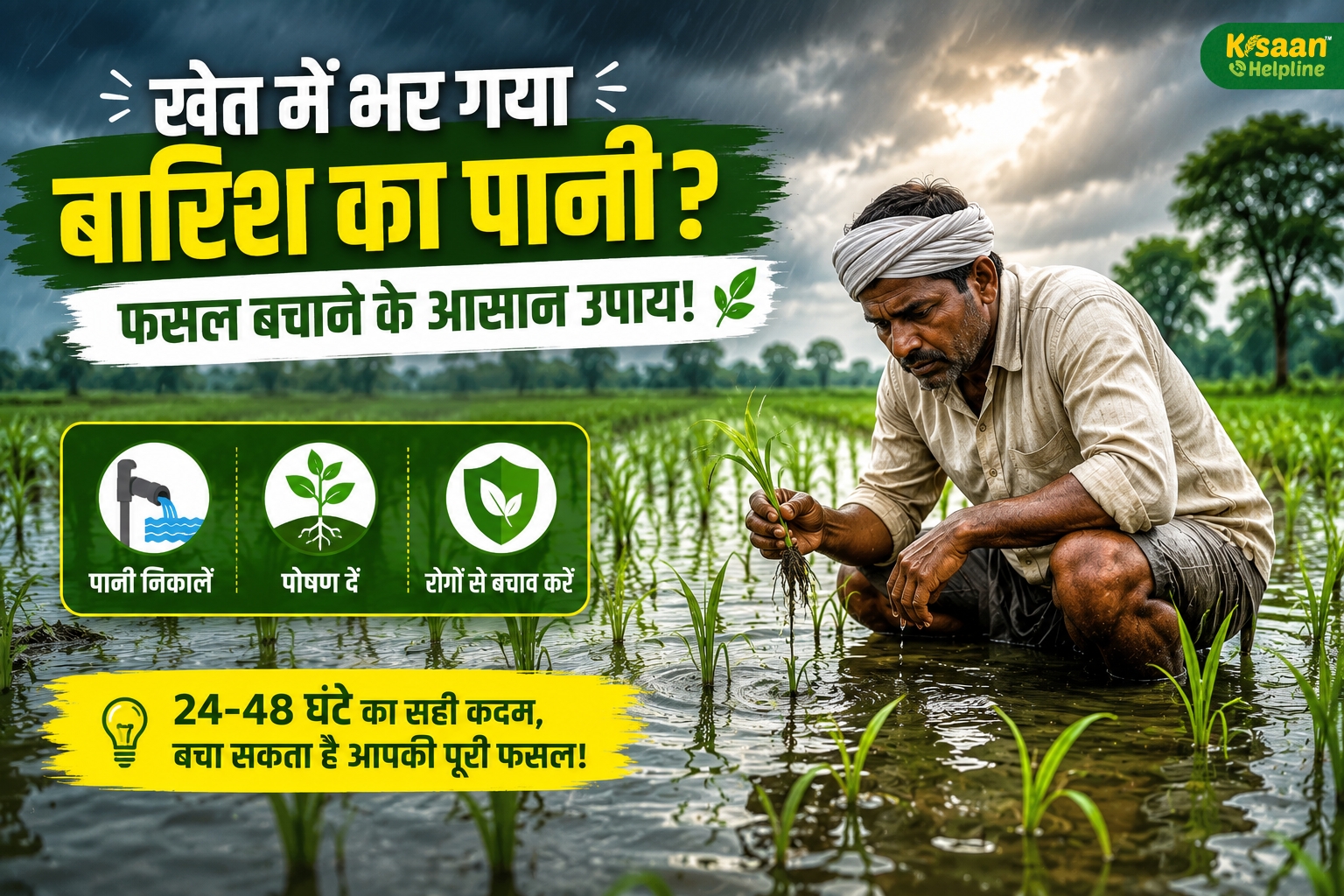 बारिश के बाद खेत में भर गया पानी? घबराएं नहीं, इन आसान उपायों से बचाएं अपनी खड़ी फसल