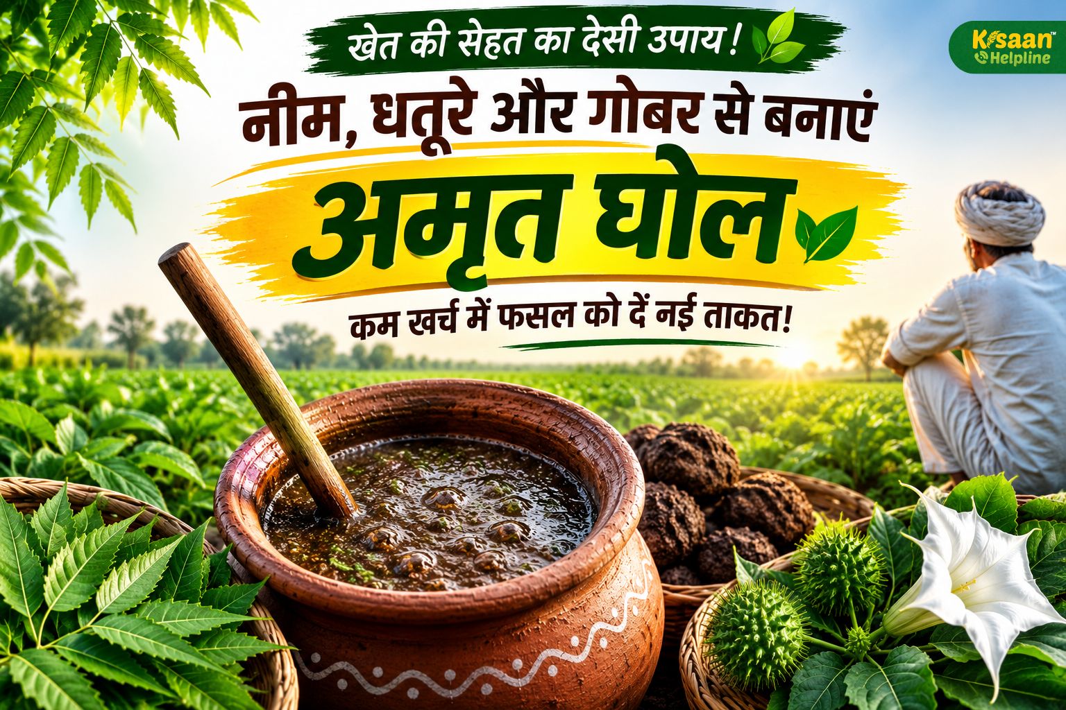 नीम धतूरे और गोबर से घर पर बनाएं अमृत घोल जानिए अमृत घोल बनाने की पूरी विधि