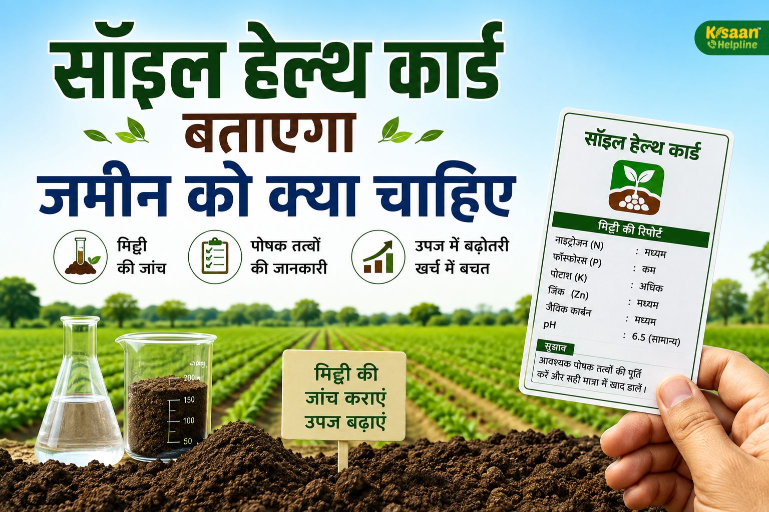 खेत में खाद डालने से पहले मिट्टी की जांच कराएं, सॉइल हेल्थ कार्ड बताएगा जमीन को क्या चाहिए