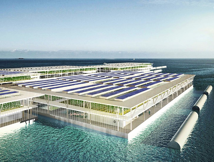 This solar powered floating farm can produce 20 tons of vegetables every day