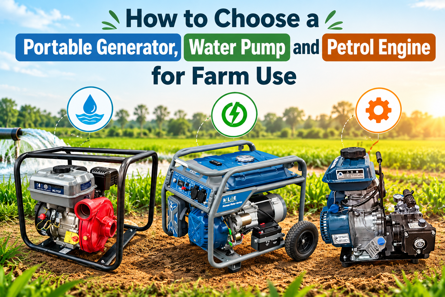 How to Choose a Portable Generator Water Pump and Small Petrol Engine for Farm Use
